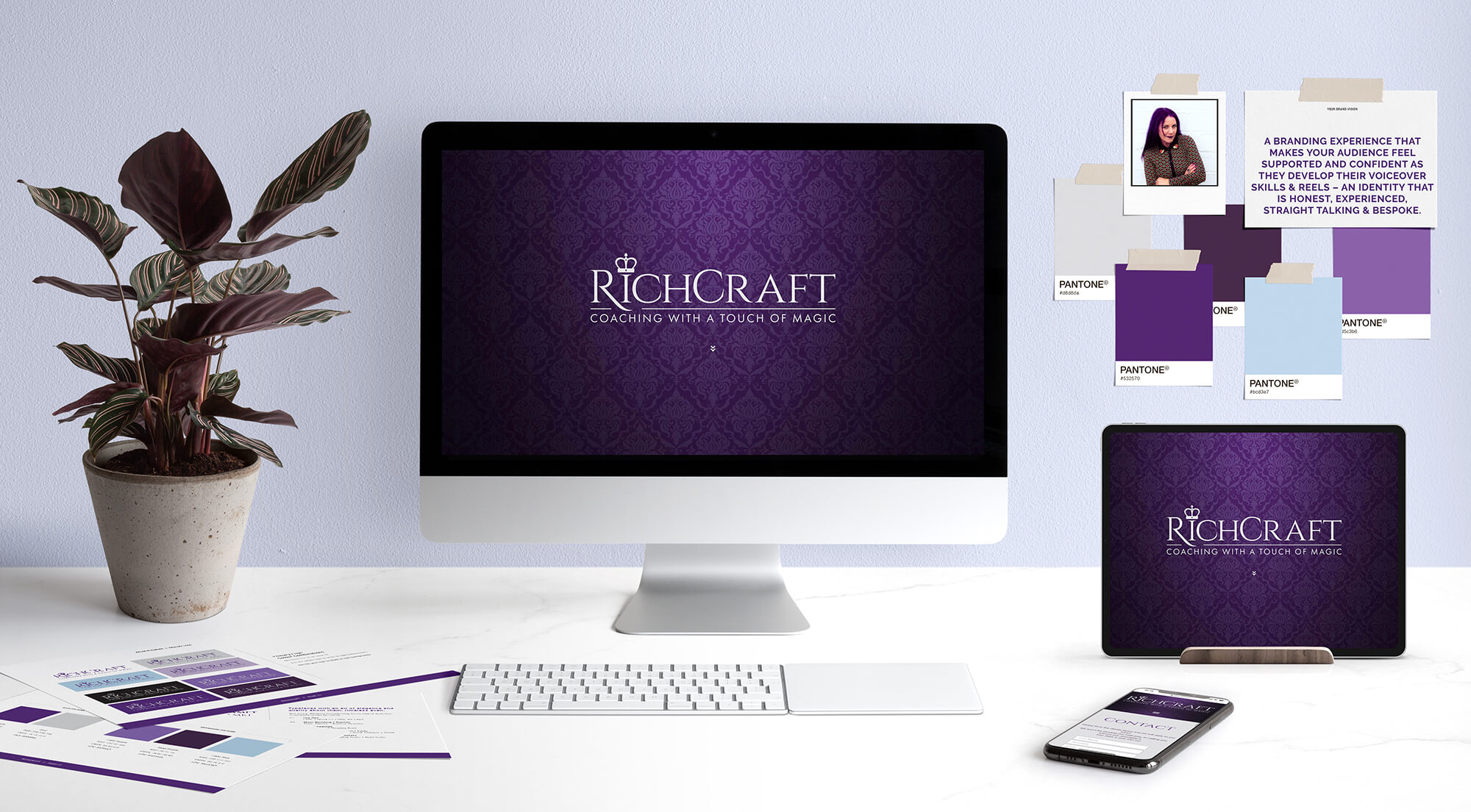 RichCraft voice coach brand and website scene.