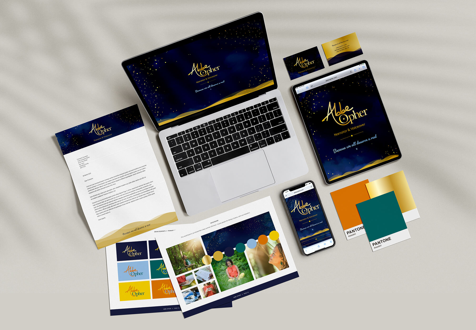 Abbe Opher voiceover and narrator branding and website project