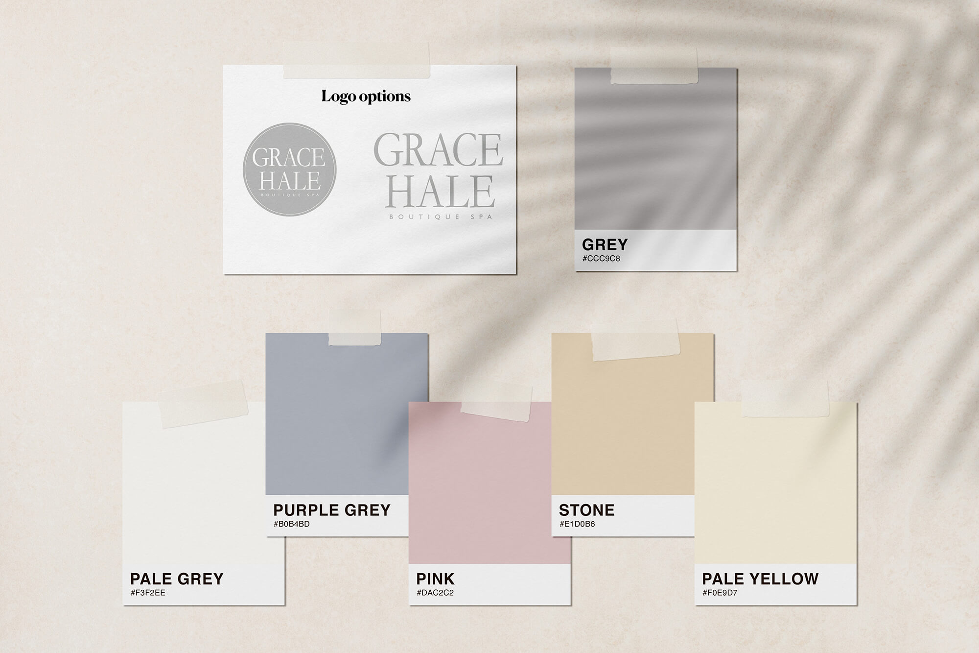 Grace Hale beauty salon website design colour palette