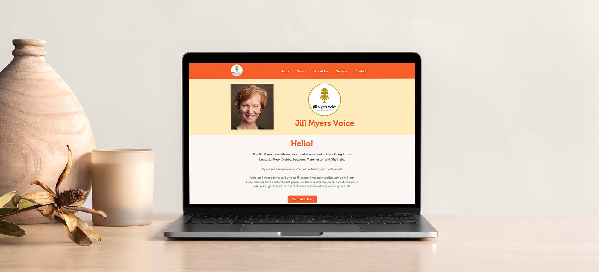 Jill Myers voice over website homepage