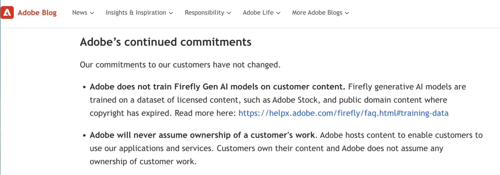 adobe commitments