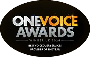 One Voice UK winner badge for best services provider of the year 2026.